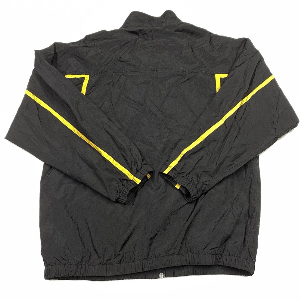 Vintage Reebok Retro Black Yellow Windbreaker Jacket Coat Reebok Tags Size M Y2K - Picture 6 of 9